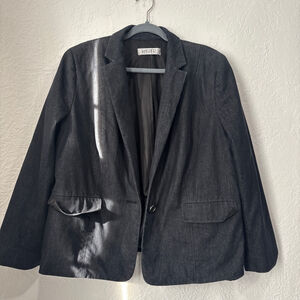 Women's KASPER Charcoal Denim Blazer Jacket(453T)
